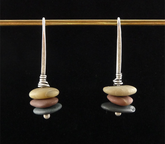 Rebecca Bashara Stacked stone earrings